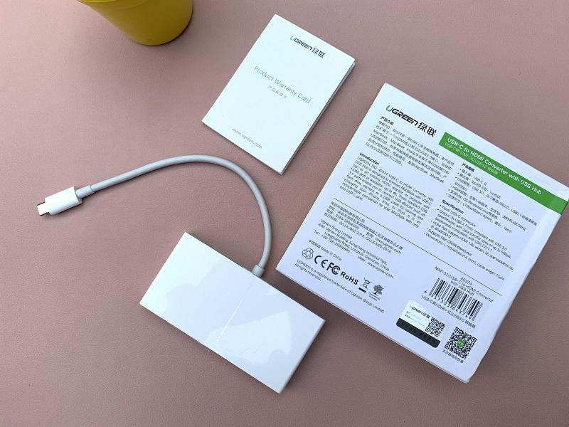 Cáp chuyển đổi USB Type C sang HUB 3.0 và HDMI Ugreen 40374 - 40374