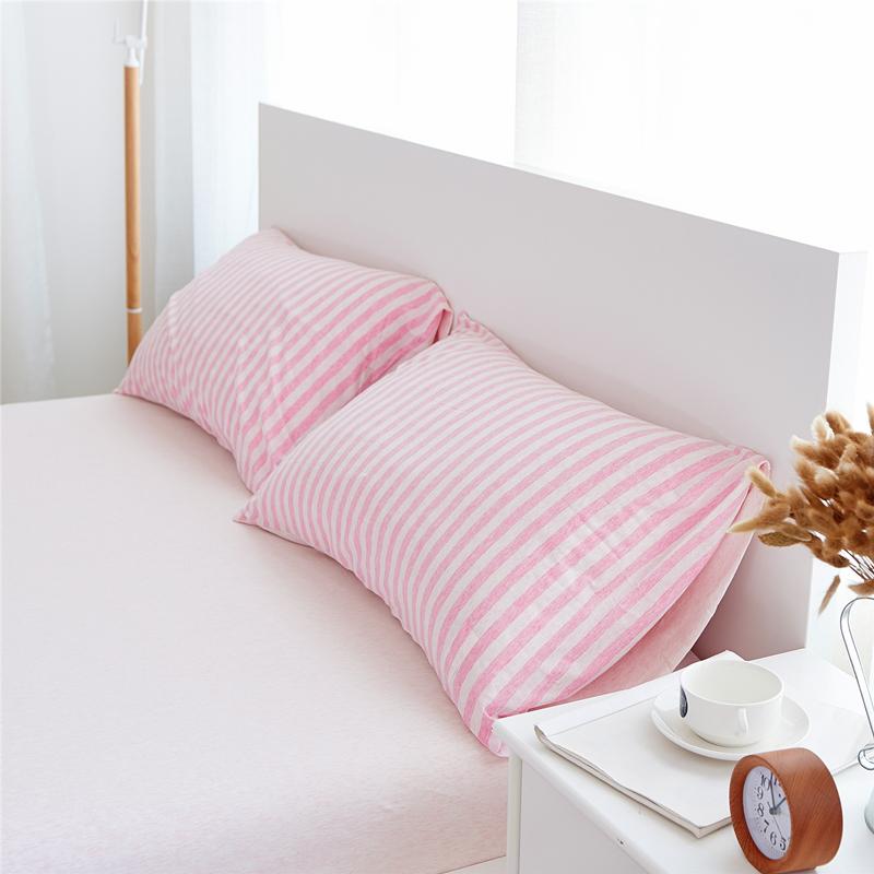 100% Cotton Giản Lược Vân Sọc Bông Dệt Kim Đơn Vỏ Gối Tân Cương Bông Thiên Trúc Màu Vỏ Gối 100% Cotton Trên Giường Với Sản Phẩm Hè