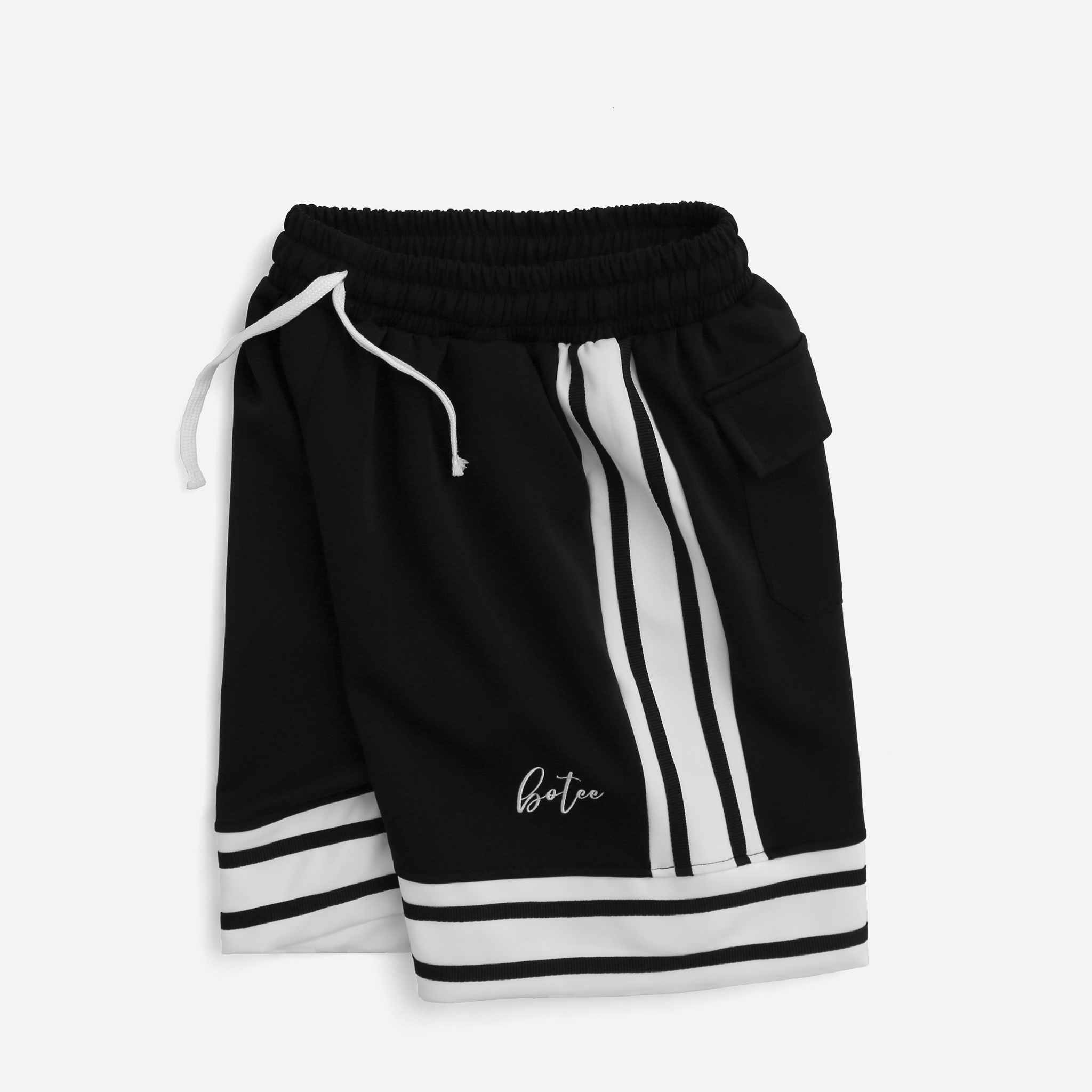 Quần short 2 sọc unisex nam nữ thể thao vải poly 2 da 4 chiều BeWay