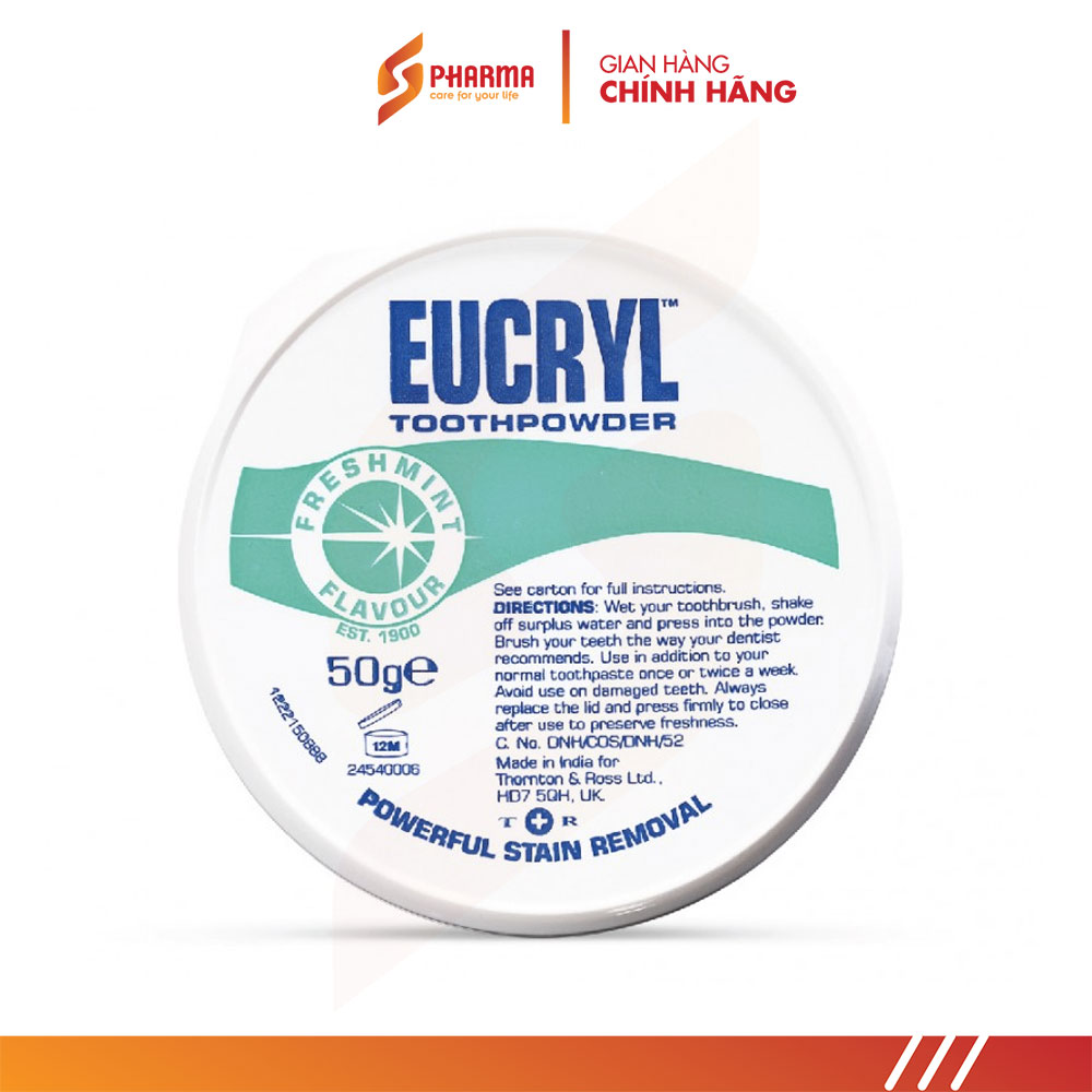 Bột Tẩy Trắng Răng Eucryl Toothpowder 50g Anh Quốc