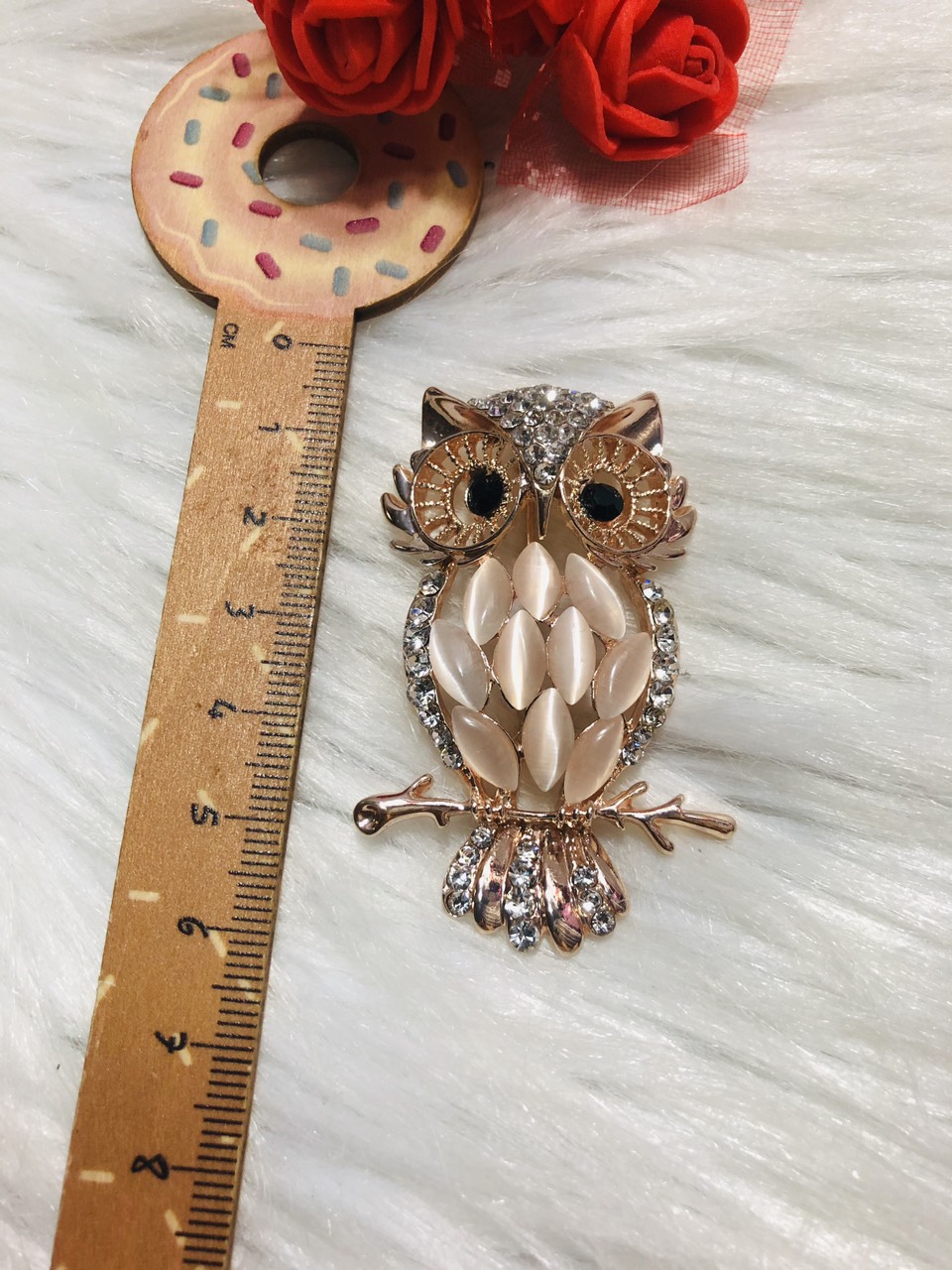 [HCM]Cài áo cap cấp. KT 3x6cm. Hình con cú đính đá