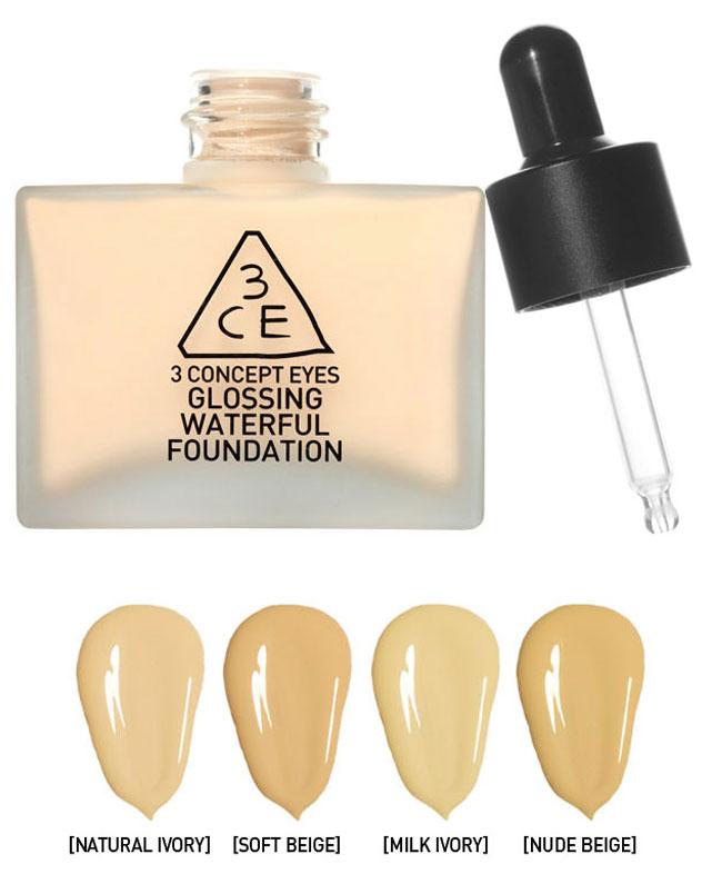 Kem Nền Căng Bóng 3CE Glossing Waterful Foundation (Hàng chuẩn auth)