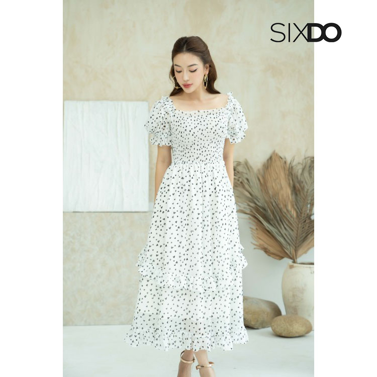 Đầm midi chấm bi sixdo