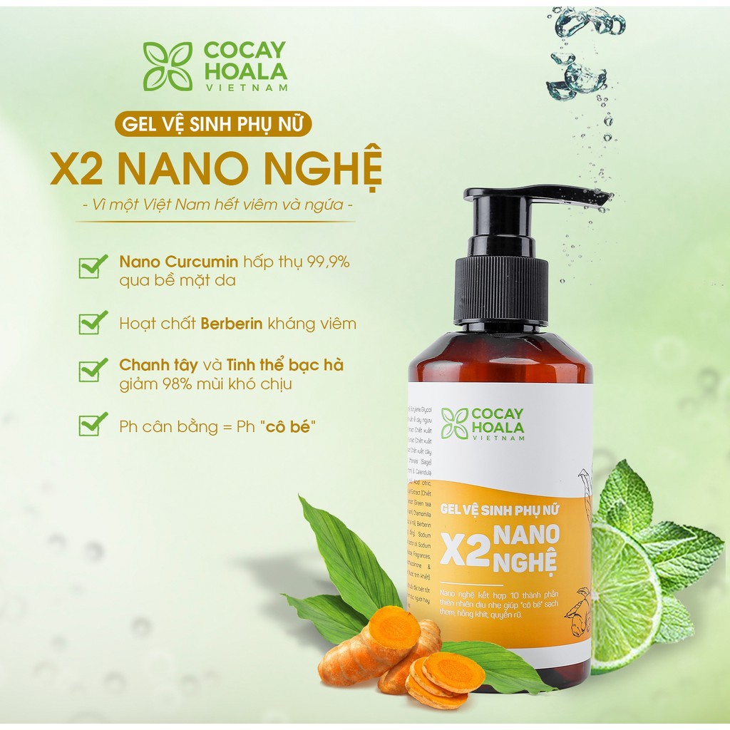[HCM]Gel rửa phụ khoa X2 Nano Nghệ