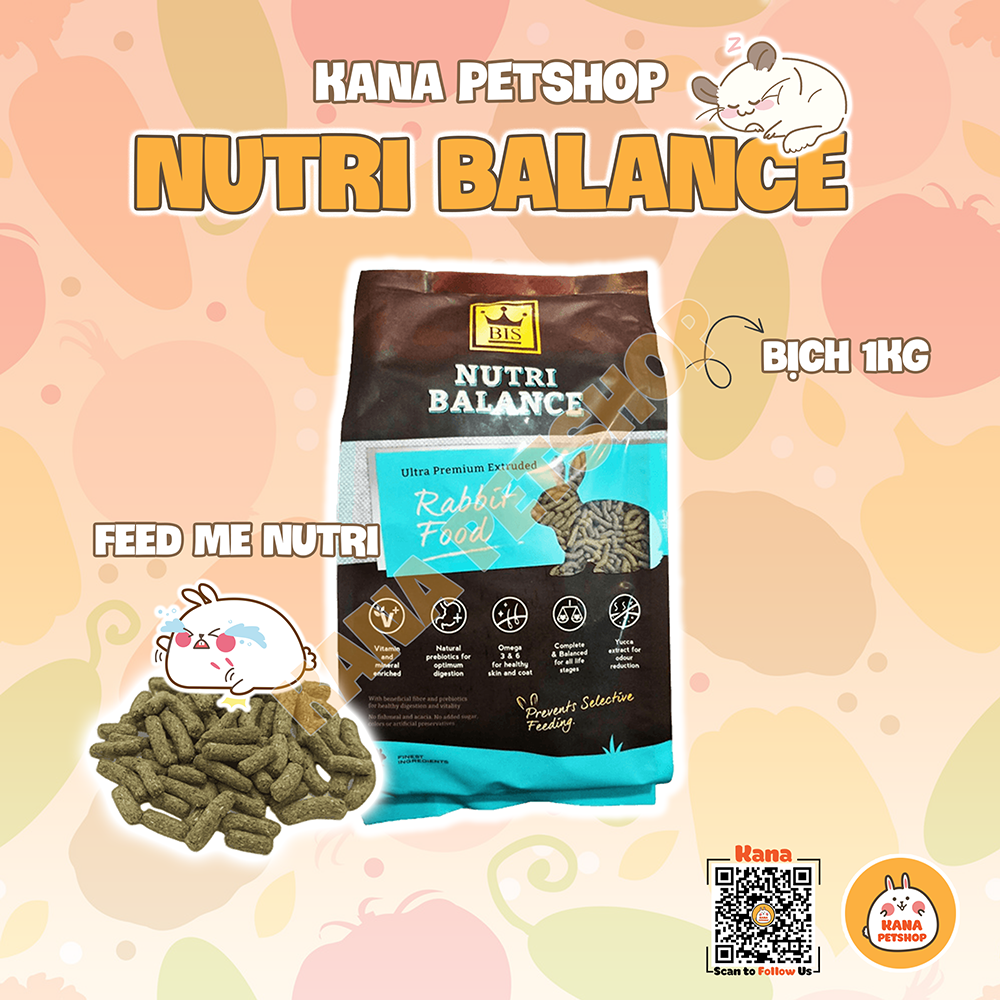 Nutri balance  Bunny Pellet🐹Freeship🐹 2kg Hay Pellet Nutri balance - Product of Thailand . Imported Rabbit food With Value Nutrition for rabbit, North America Squirrel