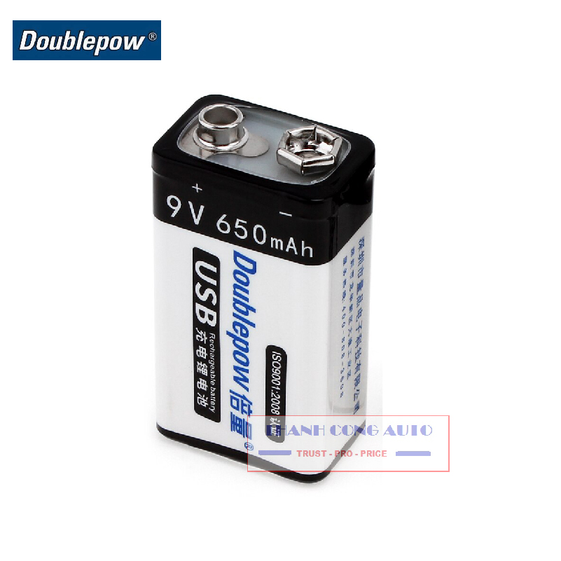 01 viên Pin Sạc Cổng Micro USB Doublepow 9V 6F22 650mAh