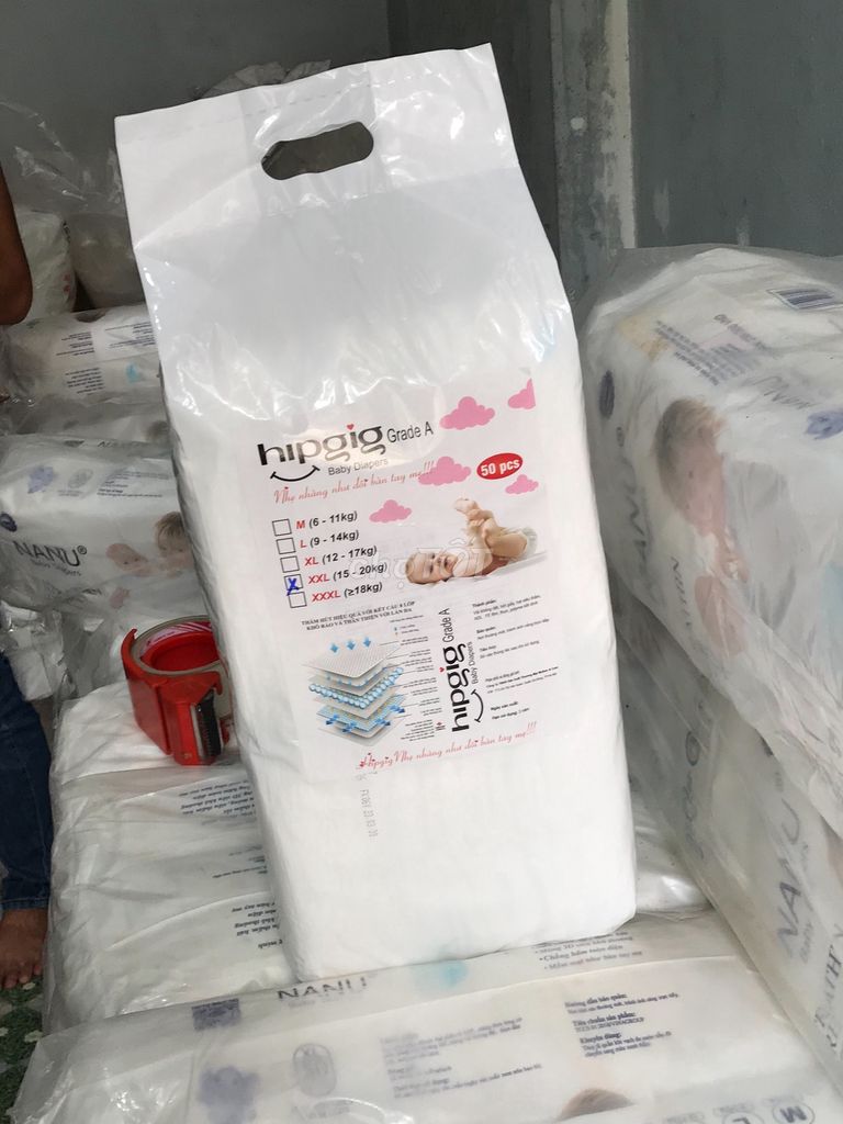 Tả/ Bỉm Hipgig A xuất nhật đủ các size 100 miếng