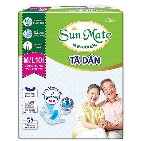 [FREESHIP] Combo 4 gói Tã dán Sunmate size ML10
