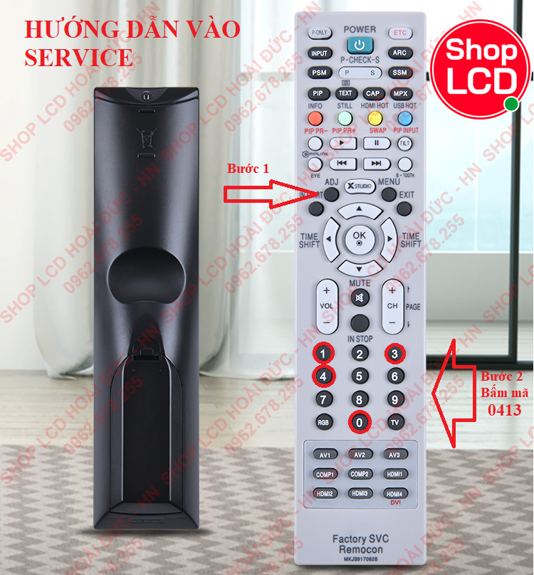 Điều khiển mở mã service LG (điều khiển mở mã cho TiVI LG từ 32 đến 85 inch)