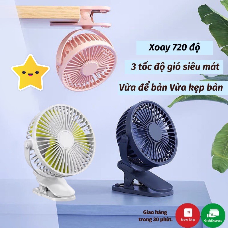 Quạt mini kẹp bàn, Quạt kẹp bàn xoay 360 độ Pin Tích Điện Chân Kẹp Bàn, Kẹp Xe Đẩy - pin sạc, 3 cấp độ, quạt mini, quạt kẹp bàn, quạt nhỏ, quạt để bàn, quạt cầm tay, quạt mini để bàn, quạt gấp gọn, quạt usb, quạt treo