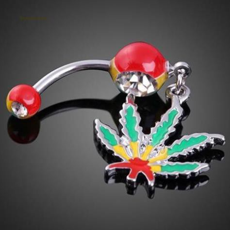 Khuyên rốn hình chiếc lá xinh xắn cho nữ