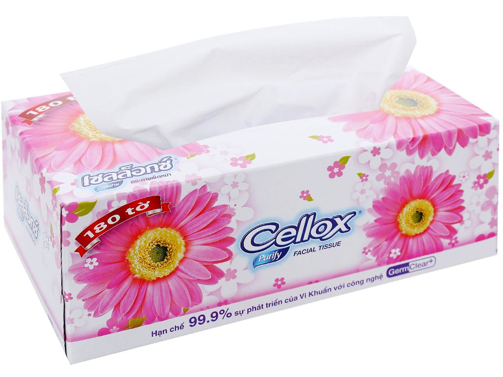 Khăn Giấy Cellox Purify 2 Lớp Hộp 180 Tờ
