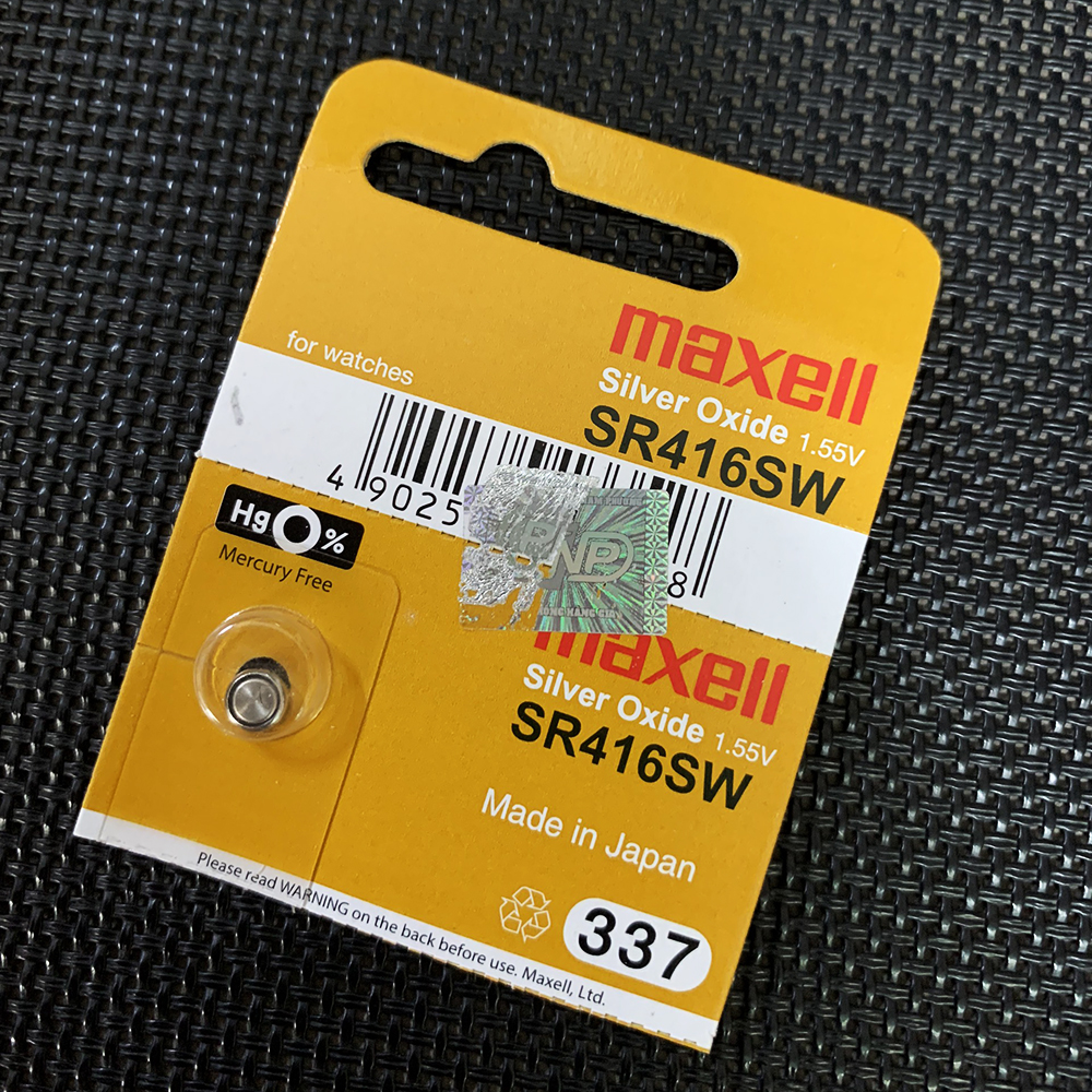 Combo 5 vỉ pin đồng hồ SR416SW 337 Maxell 1.55V (1 vỉ 1 viên)