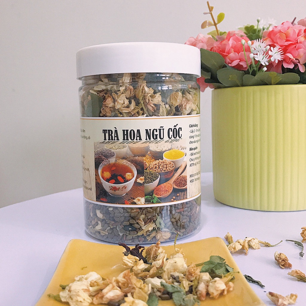 SỈ 10 HỘP  Trà hoa ngũ cốc mát gan, trà hoa thương hiệu Việt giải nhiệt mùa hè, thanh lọc cơ thể (300gr)