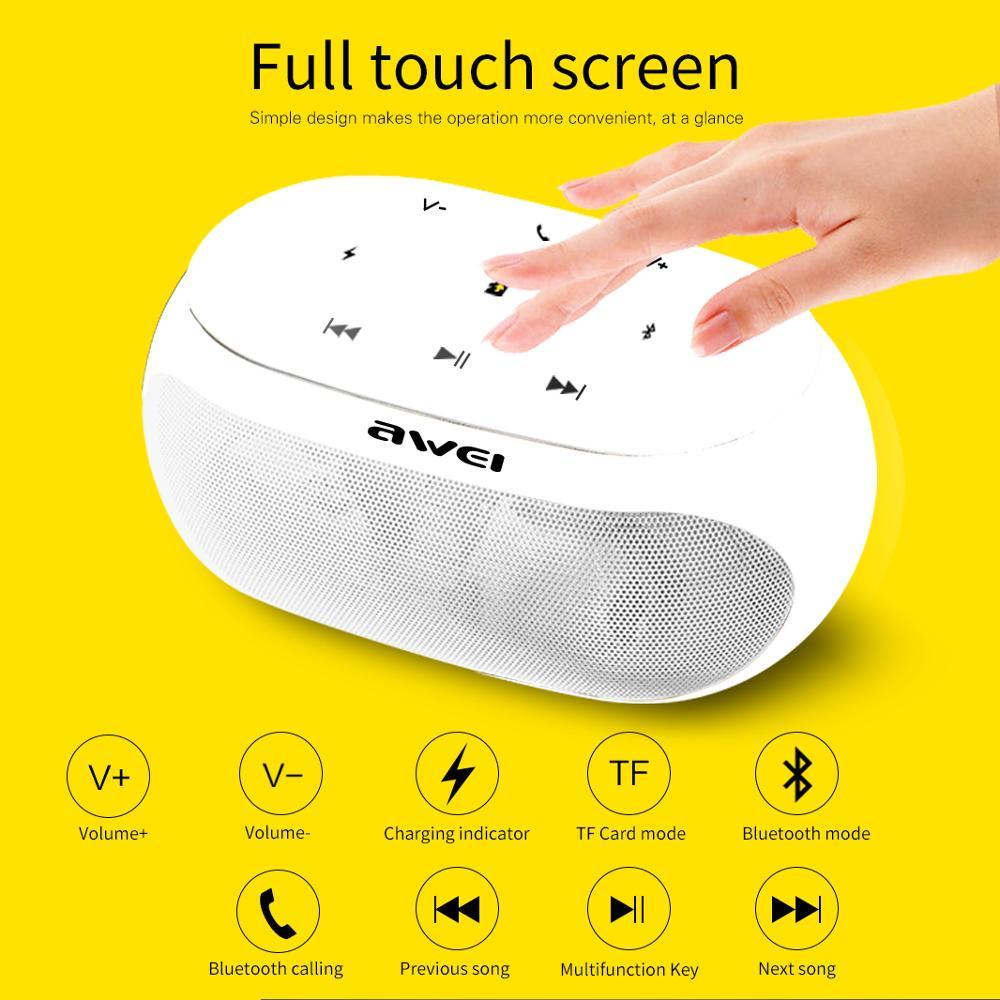 Awei Y200 Loa Bluetooth không dây cảm ứng Di động ngoài trời Loa không dây mạnh mẽ hỗ trợ thẻ TF Bass Âm thanh nổi Âm thanh không dây Bluetooth Loa nghe nhạc Điện thoại cho bữa tiệc TV tại nhà