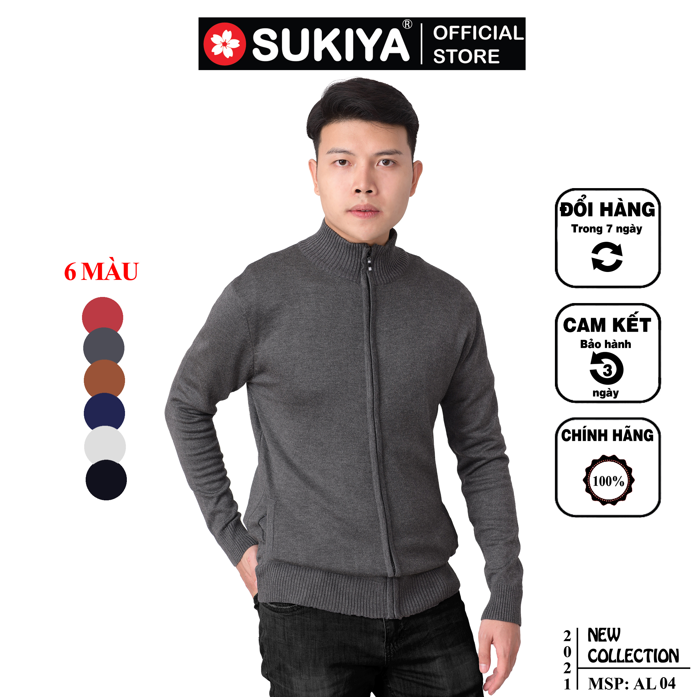 Sweater cardigan male brand Sukiya premium quality soft smooth AL04