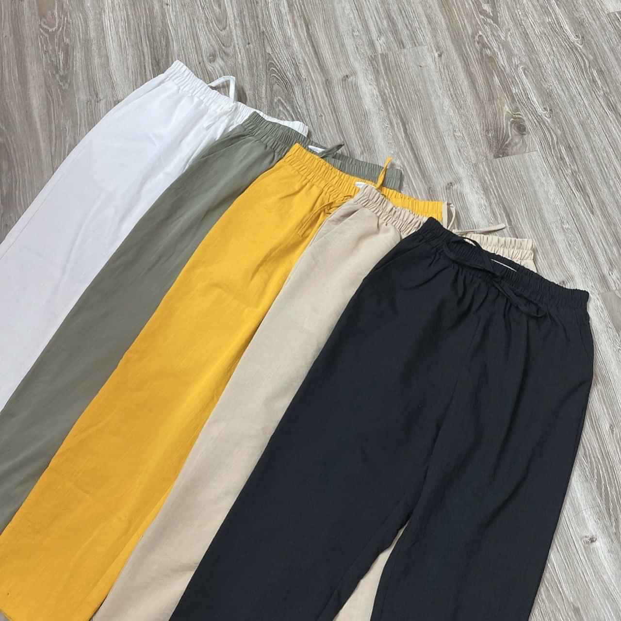 Quần Baggy Nữ vải Đũi