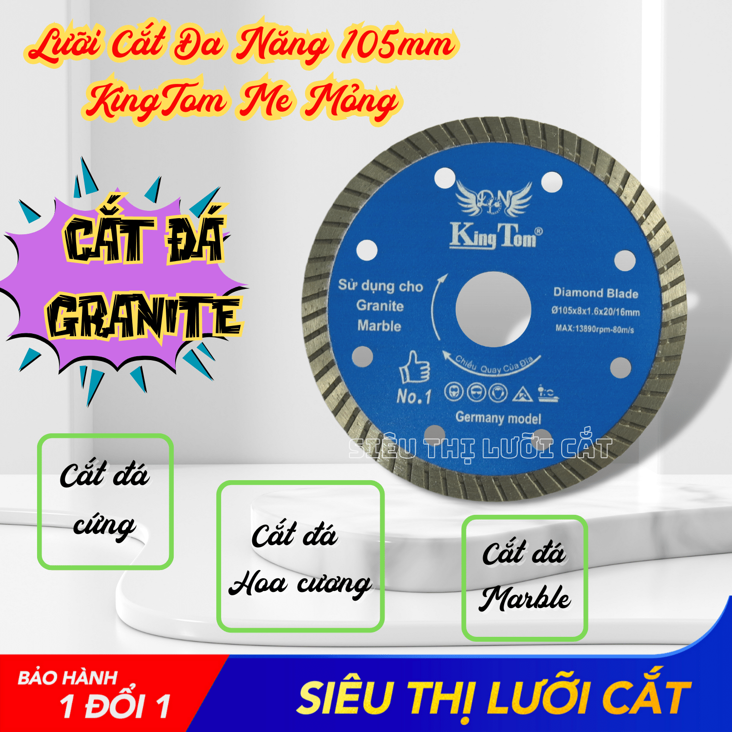 Lưỡi Cắt Đa Năng 105mm KingTom (100 Me Mỏng) - Lực Công Phá Mạnh, Cắt Ngọt, Êm Tay
