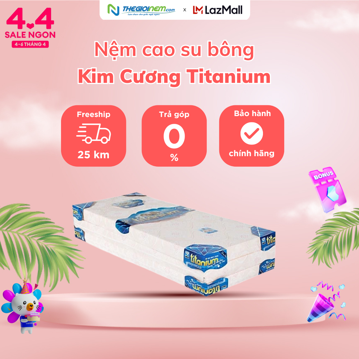 [Trả góp 0%] Nệm Gấp 3 Cao Su Bông Kim Cương- Bảo hành 12 năm.