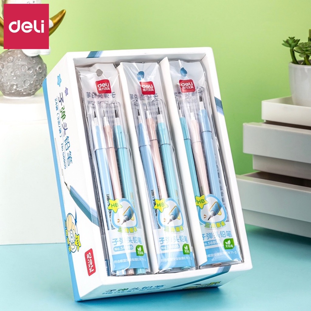 Set 3 Bút Chì Khúc Deli 58805 Nhà Cam