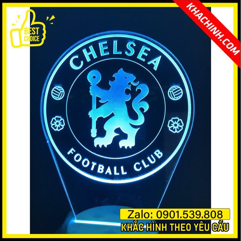 Đèn ngủ led 3D 16 màu CLB BÓNG ĐÁ CHELSEA, khắc hình theo yêu cầu, Khắc hình cá nhân,để bàn, đèn ngủ, quà tặng sinh nhật - Nhận làm Đèn THEO YÊU CẦU