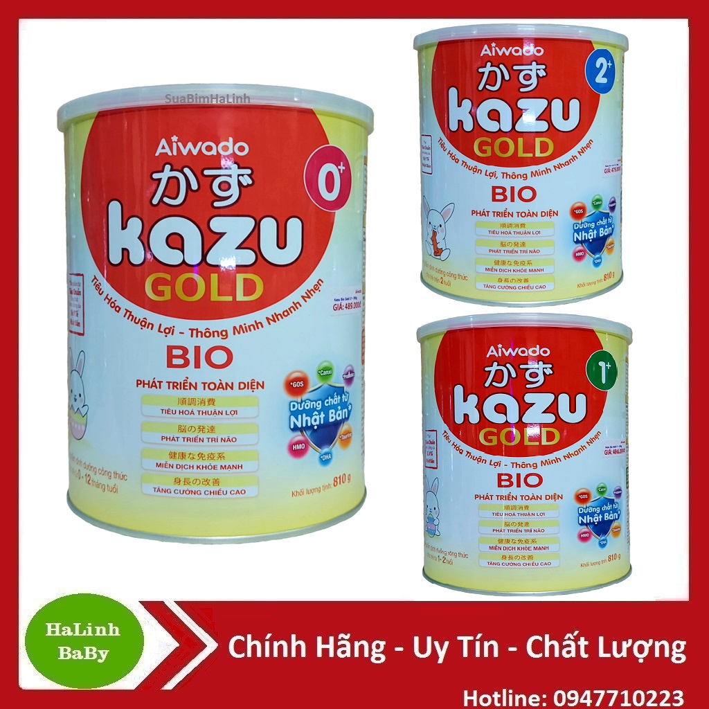 Sữa Kazu gold Bio 0+ 1+ 2+ 810g Date 2023