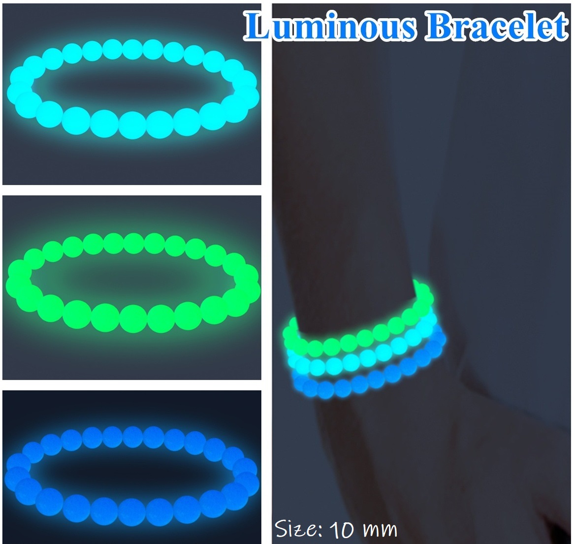 [HCM]Vòng Tay Nữ Trân Châu May Mắn Dạ Quang Phát Sáng Trong Đêm VTCAMTHACH25