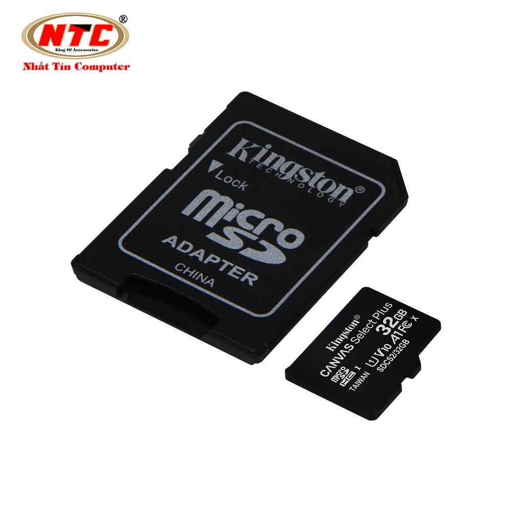 Thẻ nhớ microSDHC Kingston Canvas Select Plus 32GB U1 V10 A1 100MB/s (Đen) - Kèm Adapter - Nhat Tin Authorised Store