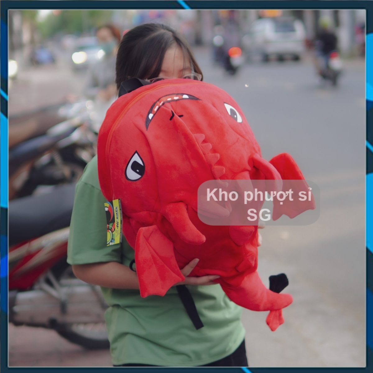 Balo Rồng cỡ lớn - Balo rồng có gai sún răngcute đi học - đi phượt cho nam nữ - Cặp hình rồng nhung