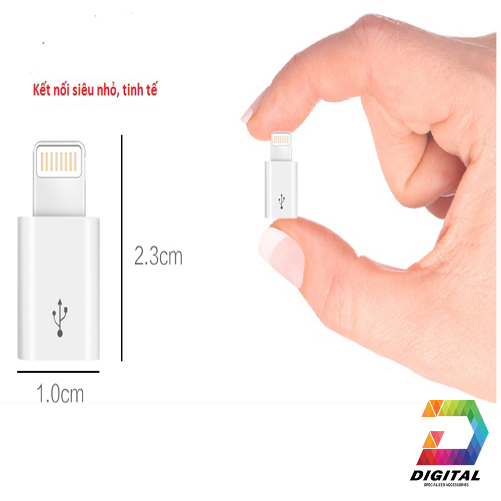 Đầu Nối Cáp Sạc Micro USB Sang iPhone, iPad