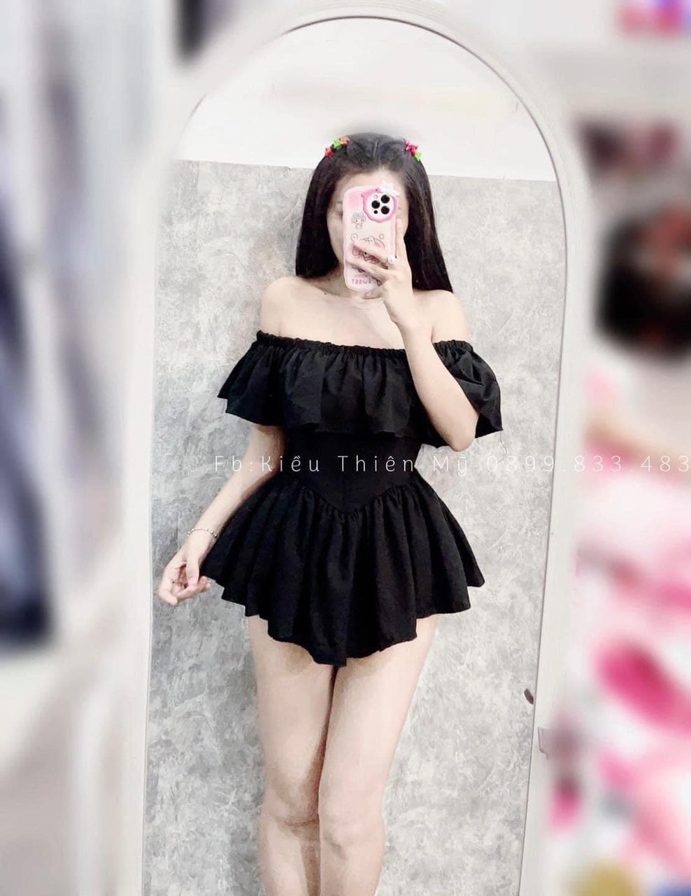 new- set váy bèo tiểu thư trễ vai TH