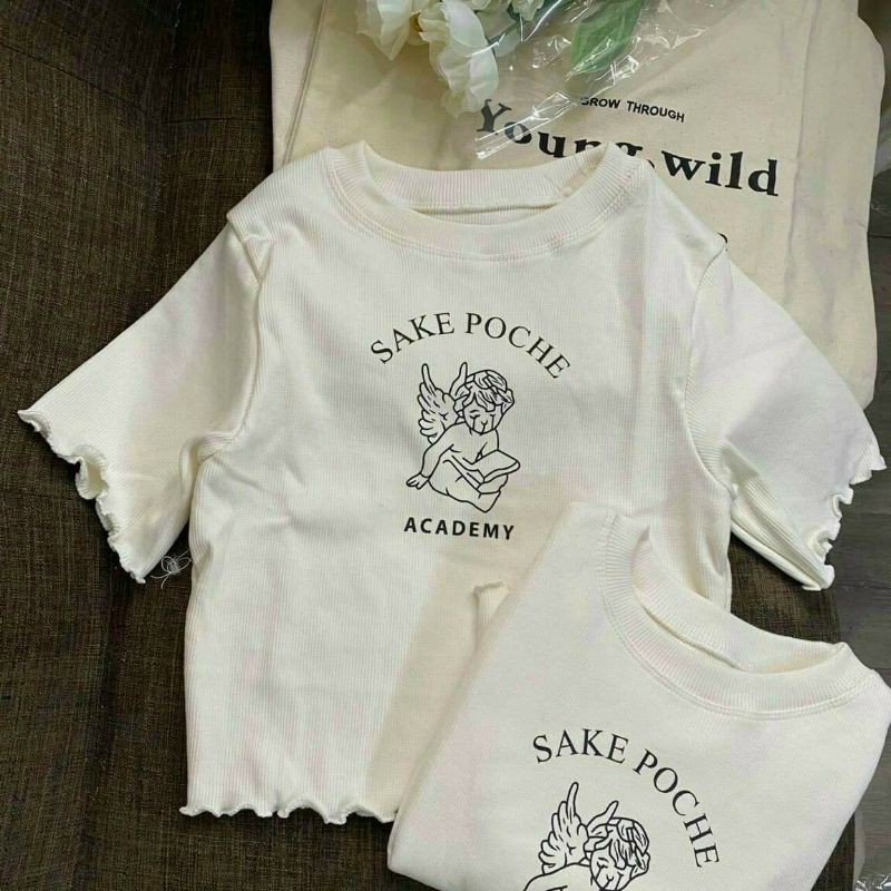 Áo croptop in thiên thần