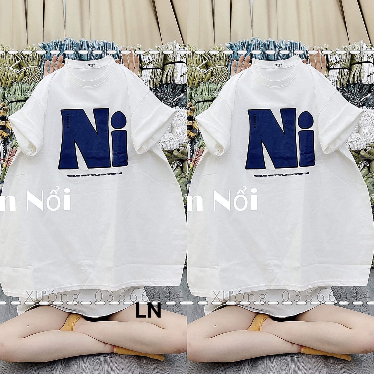 Áo thun  chữ nổi  Chất cotton su,ln