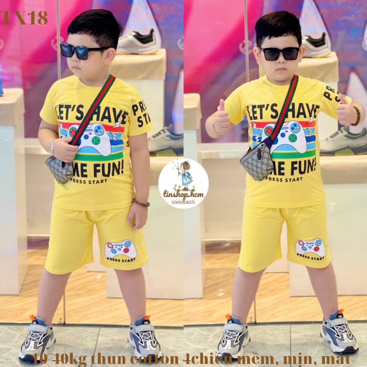 L1 Đồ bộ lửng cho bé trai vải thun cotton 4 chiều size nhí đại - bộ thun cotton bé trai 10kg đến 40kg