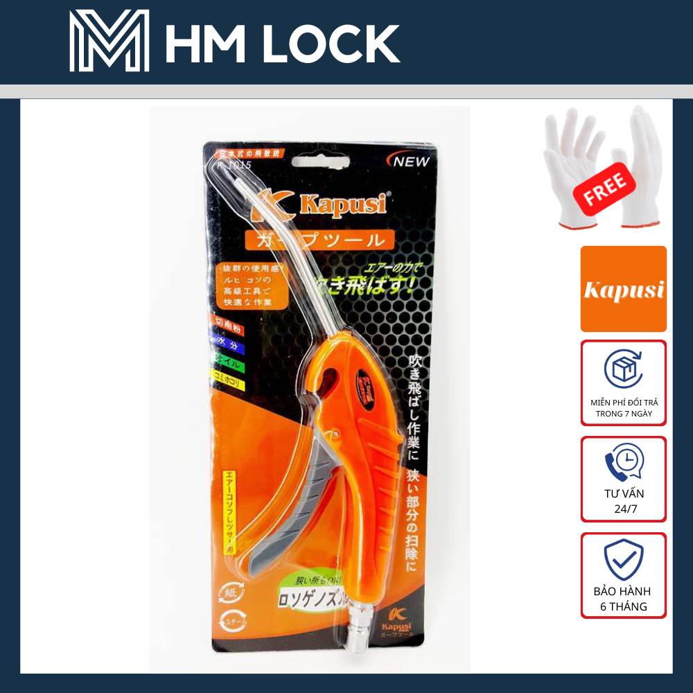 Dụng cụ xịt hơi nhựa kapusi ngắn-dài - xịt khô, xì khô, xịt bụi - hàng chính hãng - hm lock