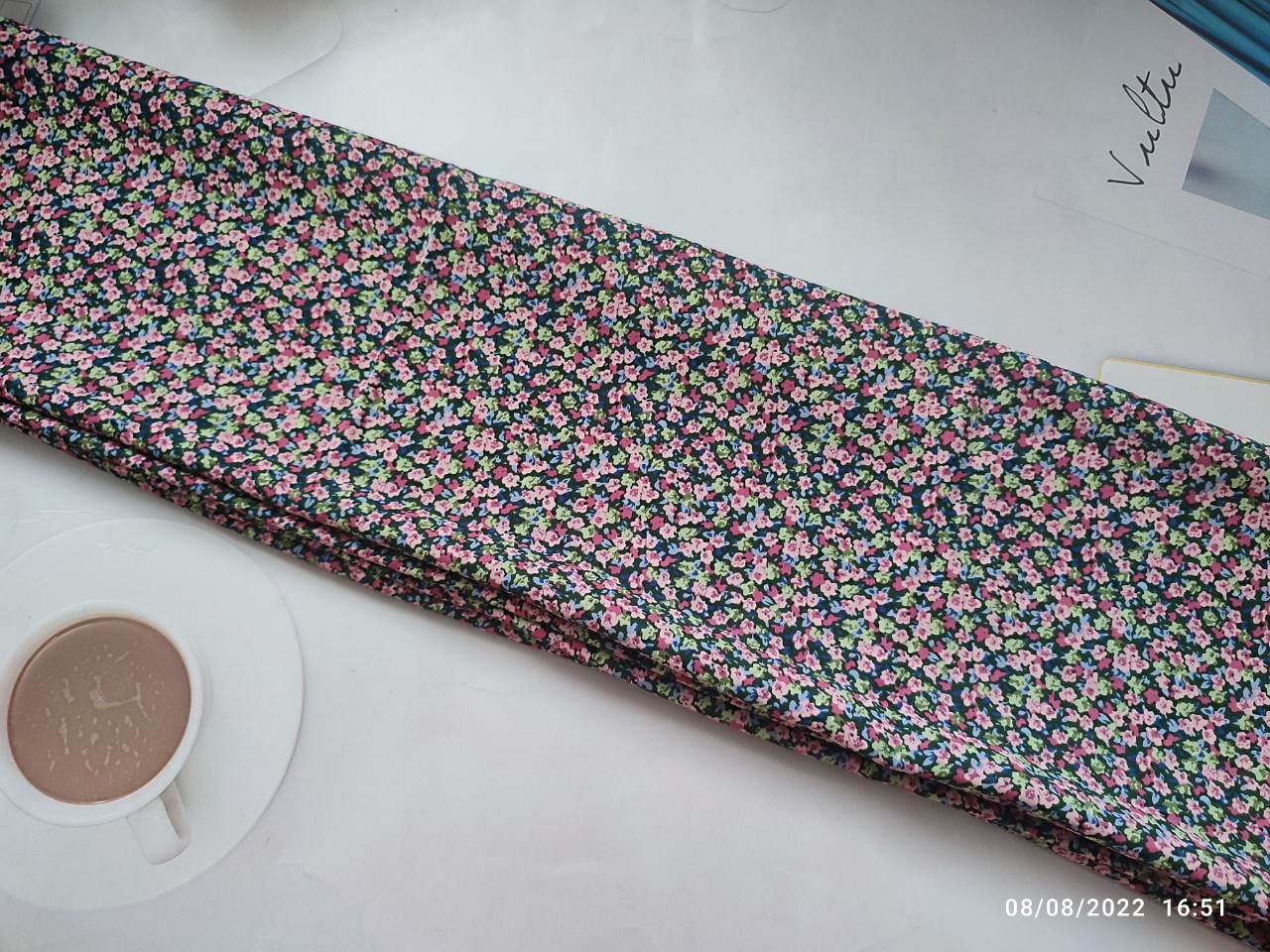 2m Vải lụa lạnh hoạ tiết hoa siêu nhí - lụa Mango chính phẩm