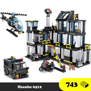 Đồ chơi Lego Lắp Ráp Trạm cảnh sát Đặc nhiệm, Hsanhe 6512 Police S.W.A.T Station, Xếp hình thông minh đặc khu cảnh sát [743 Mảnh ghép] thumbnail