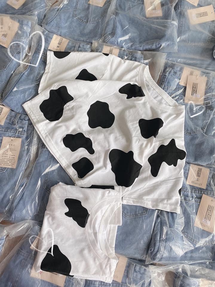 ÁO CROPTOP TAY LỠ BÒ SỮA