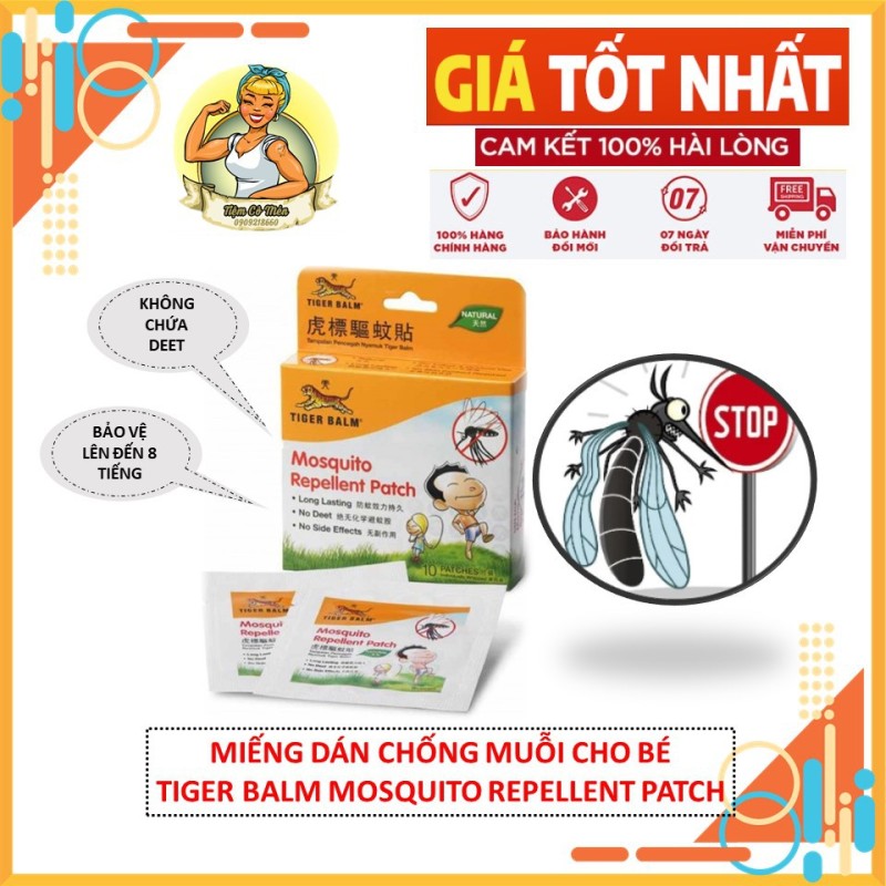 [HCM]Miếng dán chống muỗi Tiger Balm - Miếng dán chống muỗi cho bé - Tiger Balm Mosquito Repellent Patch Thái Lan giá rẻ