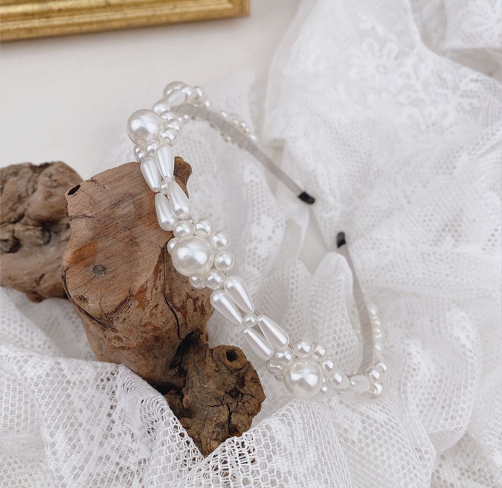 [HCM]Băng đô cài tóc bờm cài tóc đính ngọc trai đủ kiểu hot trend hàn quốc - kireicos