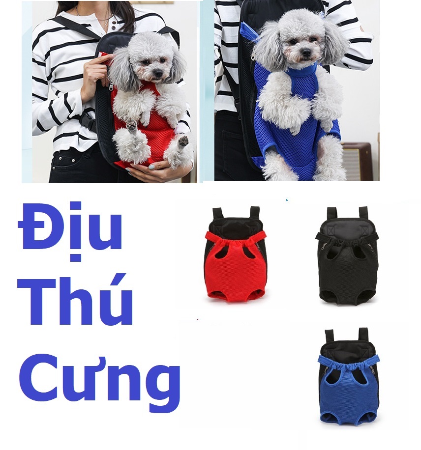 Địu cho chó mèo thú cưng - túi đeo thú cưng - vận chuyển chó mèo - loại tốt - giá mềm
