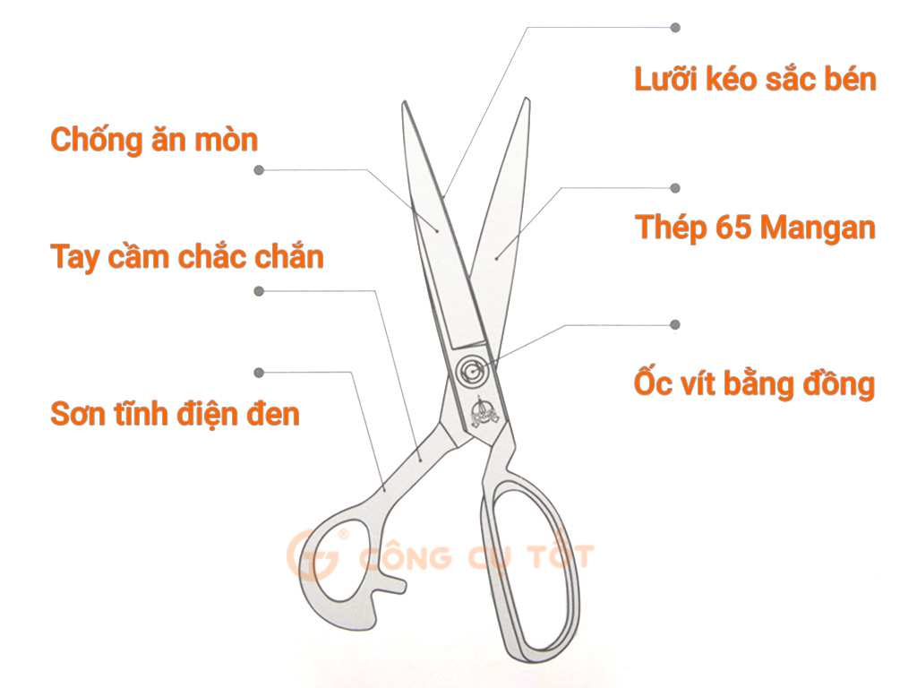 Kéo cắt vải, kéo cắt cao cấp ngành may