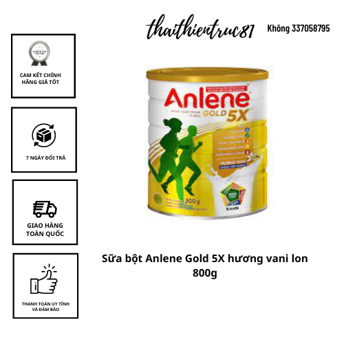 [ HOÀN TIỀN 10% ]Sữa bột Anlene Gold 5X hương vani lon 800g