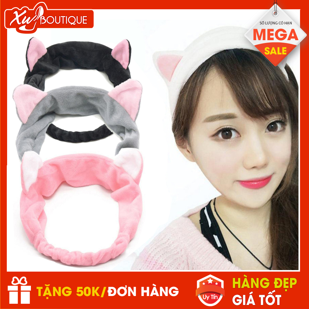 Băng Đô Tai Mèo Đeo Khi Tắm Và Rửa Mặt Dễ Thương Cho Nữ - hình 16