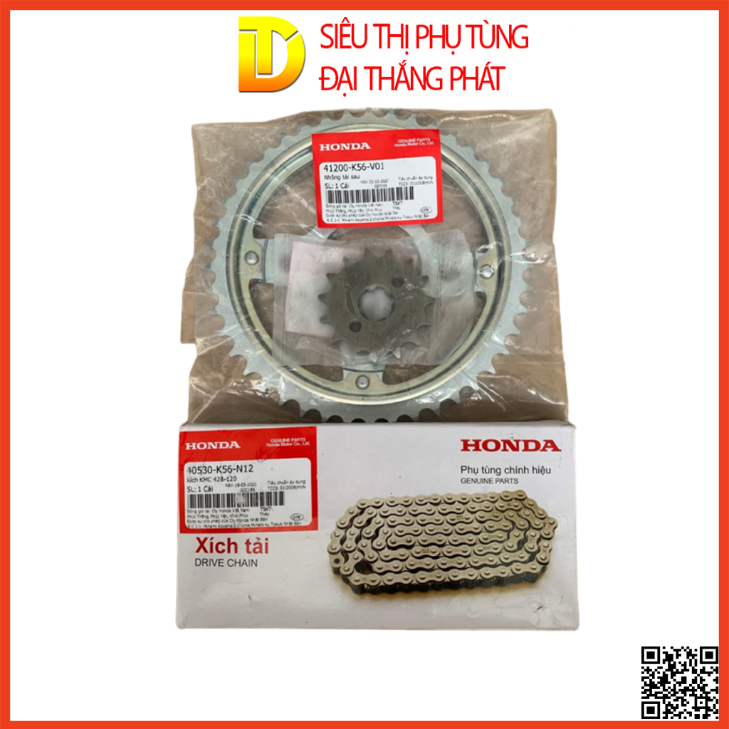 Bộ nhông xích, nhông sên đĩa WINNER 150 zin chính hãng HONDA