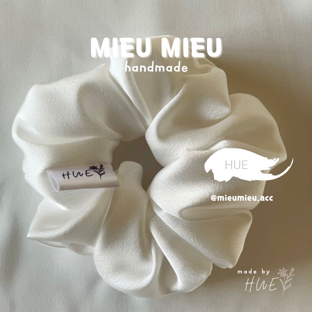 Cột tóc scrunchies handmade chất liệu lụa mềm mịn chun co giãn bảo vệ tóc S1016