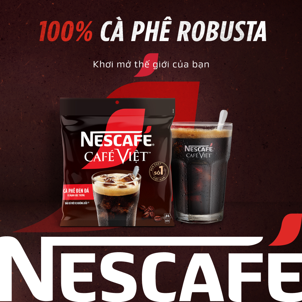 [ƯU ĐÃI THÁNG 6] [FREESHIP HCM] Combo 4 Túi Cà phê hòa tan NESCAFÉ Café Việt Cà phê đen đá (Túi 35 gói x 16g)