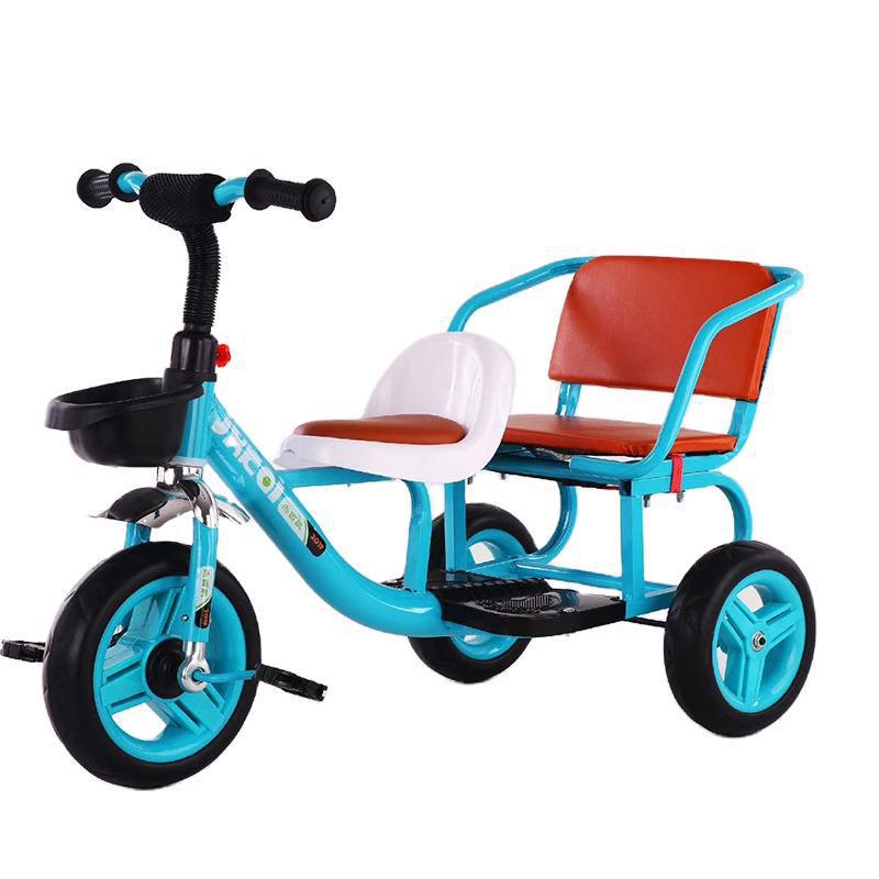 Babies' 3-wheel carrier bowl 2 seats strong frame leather case for 2-8T babies