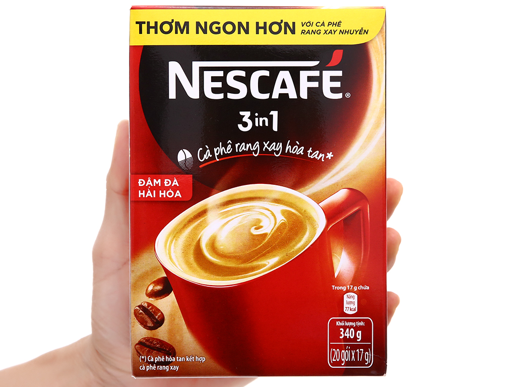 Cà phê sữa NesCafé 3 in 1 đậm đà hài hòa 340g ( hộp đỏ 20 gói x 17g)