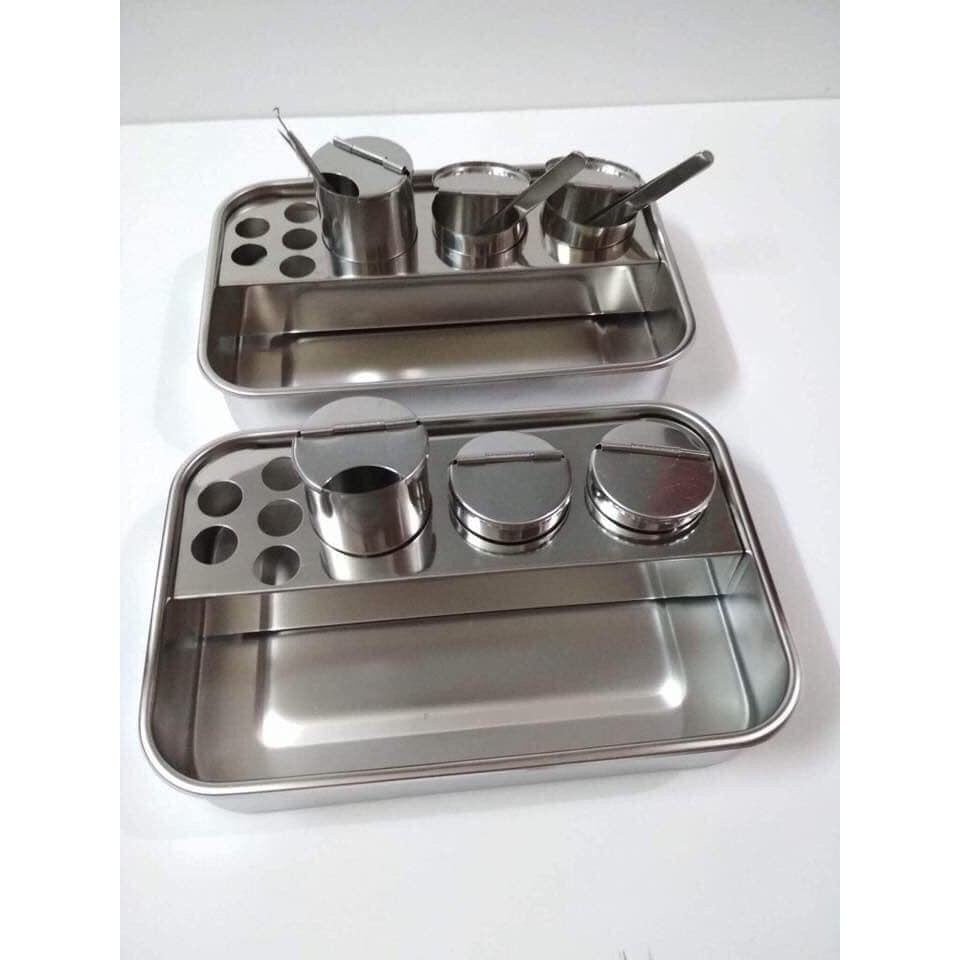 Bộ khay inox đa năng 4 cốc (dùng trong y tế spa thẫm mỹ viện)